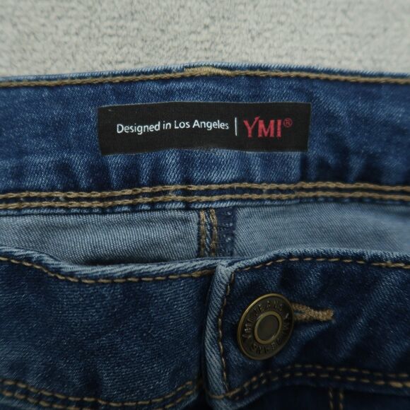 YMI Jeans Women's Size 14 Blue High-Rise Skinny Denim 29" Inseam Distressed - Picture 10 of 16